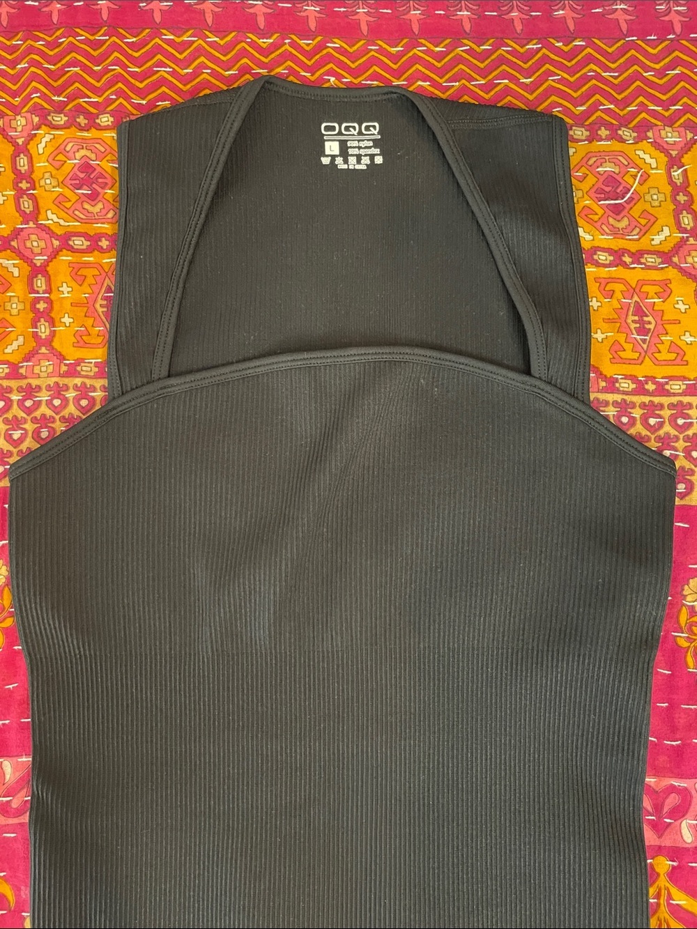 Sleek Square-Neck Ribbed Bodysuit- Black NWOT - Picture 5 of 7